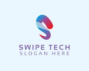 Ribbon Tech Letter S Brand logo design