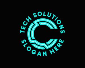 Neon Technology Letter C  Logo