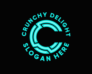 Neon Technology Letter C  logo design