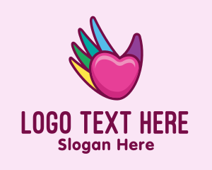 Colorful Heart Hand  logo