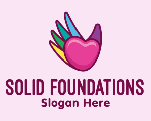 Colorful Heart Hand  logo