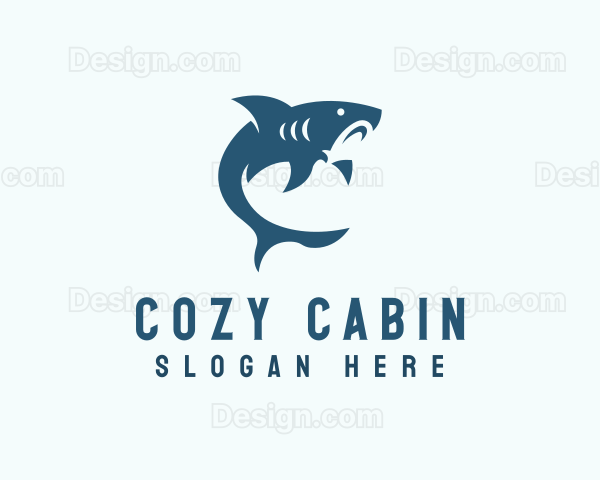 Shark Aquarium Diving Logo