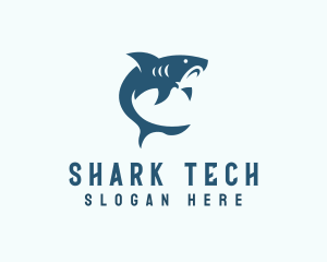 Shark Aquarium Diving  logo design