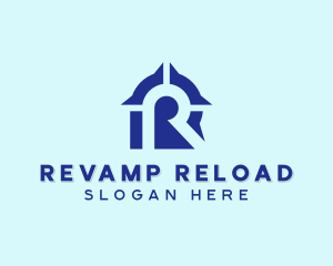 Blue Software Letter R  logo design