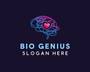 Brain Heart Mental logo design