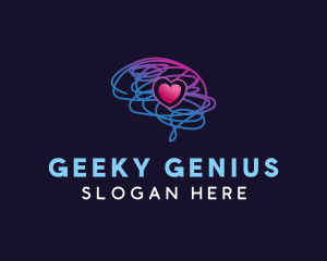 Brain Heart Mental logo design