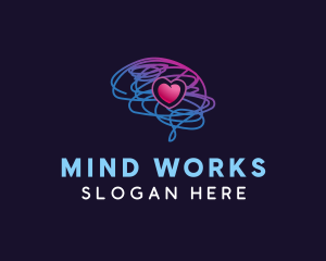 Brain Heart Mental logo design