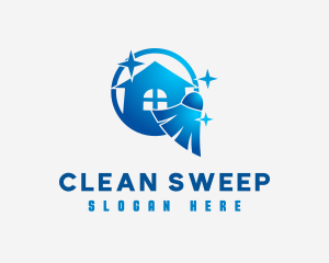 Sweeping Broom Housekeeping logo