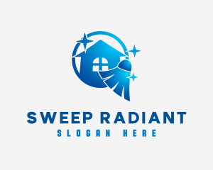 Sweeping Broom Housekeeping logo design