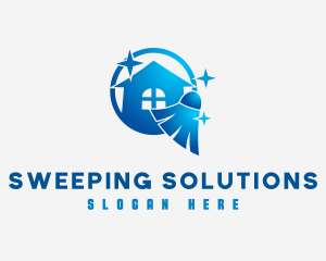 Sweeping Broom Housekeeping logo