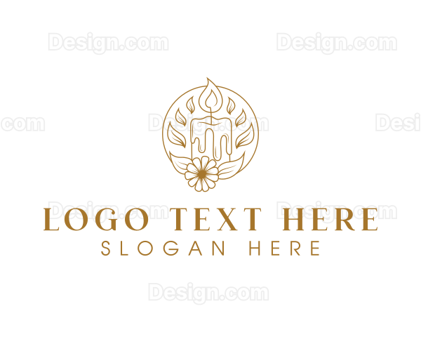 Candle Floral Decor Logo