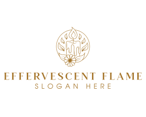 Candle Floral Decor logo design