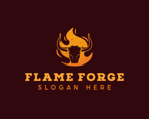 Flame Buffalo Steakhouse logo design