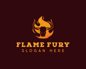 Flame Buffalo Steakhouse logo design