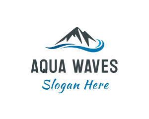 Natural Wave Mountain  logo design