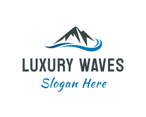 Natural Wave Mountain  logo design