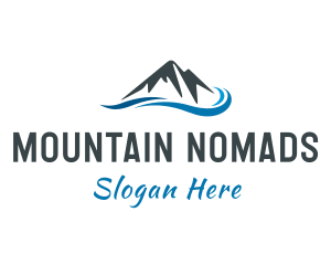 Natural Wave Mountain  logo design