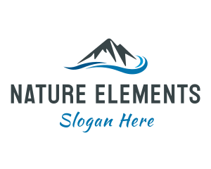 Natural Wave Mountain  logo design