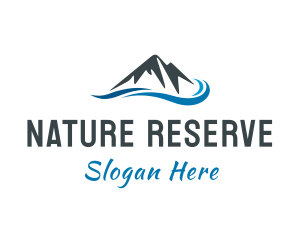 Natural Wave Mountain  logo design