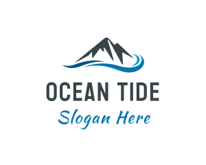 Natural Wave Mountain  logo design
