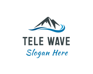 Natural Wave Mountain  logo design