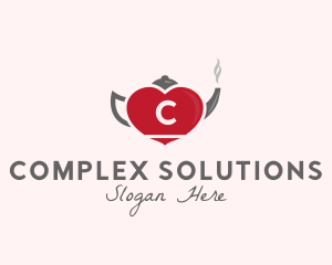 Kettle Heart Tea Pot logo design