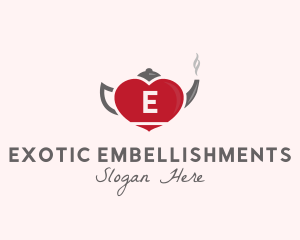 Kettle Heart Tea Pot logo design