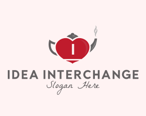 Kettle Heart Tea Pot logo design