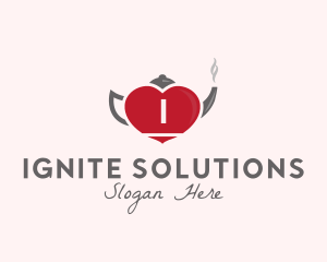 Kettle Heart Tea Pot logo design