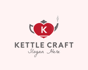 Kettle Heart Tea Pot logo design