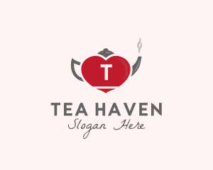 Kettle Heart Tea Pot logo design