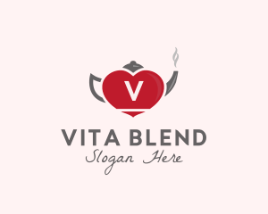 Kettle Heart Tea Pot logo design