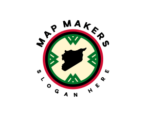 Syria Map Tourism logo design