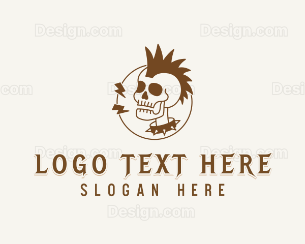 Skull Mohawk Punk Logo