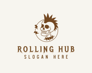 Skull Mohawk Punk  logo design