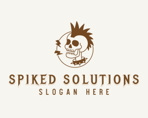 Skull Mohawk Punk  logo design