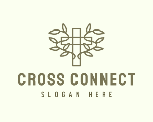 Vine Wreath Cross logo