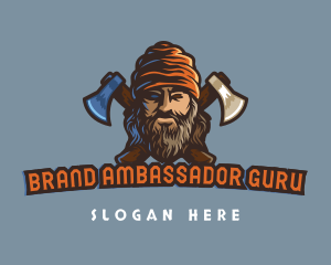 Lumberjack Axe Survivor Gaming logo design