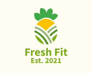 Fresh Pineapple Fruit logo design