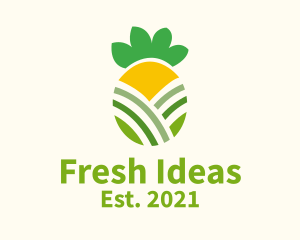 Fresh Pineapple Fruit logo design