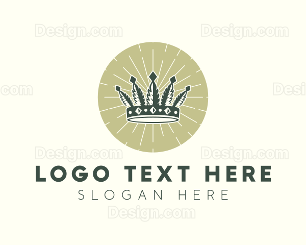 Hipster Marijuana Crown Logo