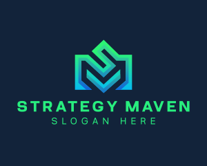 Tech Company Letter SM logo design