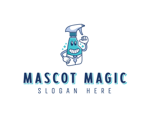 Spray Bottle Disinfection logo design