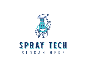 Spray Bottle Disinfection logo design