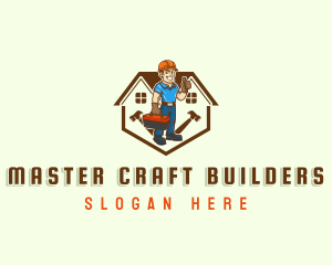 Handyman Contractor Builder logo design