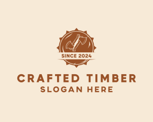 Wooden Axe Badge logo design