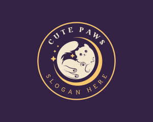 Cute Moon Cat logo design