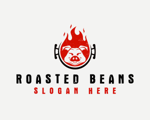 Flame Roast Pig logo design