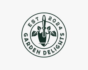 Gardener Shovel Landscaping logo design