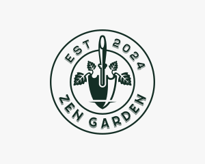 Gardener Shovel Landscaping logo design